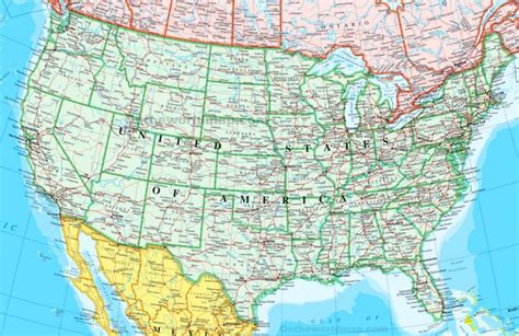 Large detailed map of USA with cities and towns.